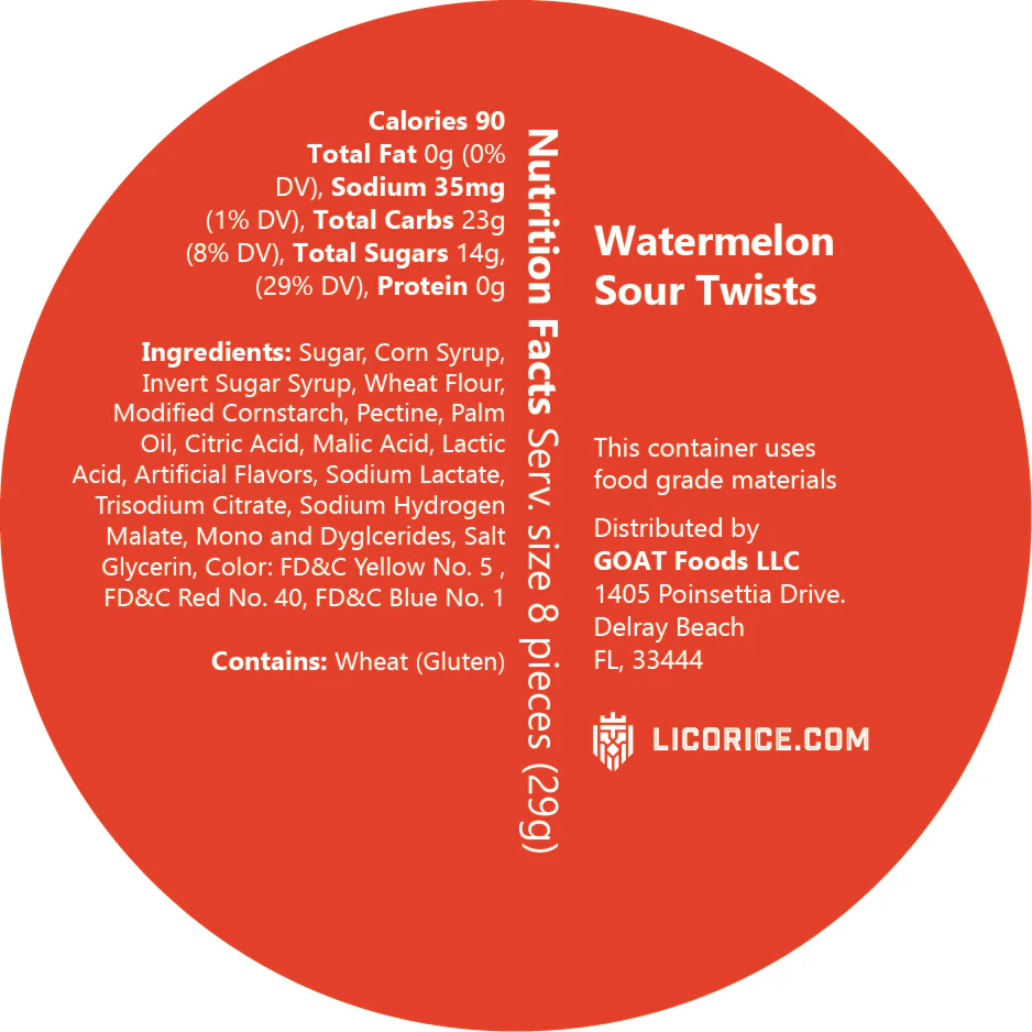 Watermelon Sour Twists Licorice 3 Watermelon Sour Twists Licorice