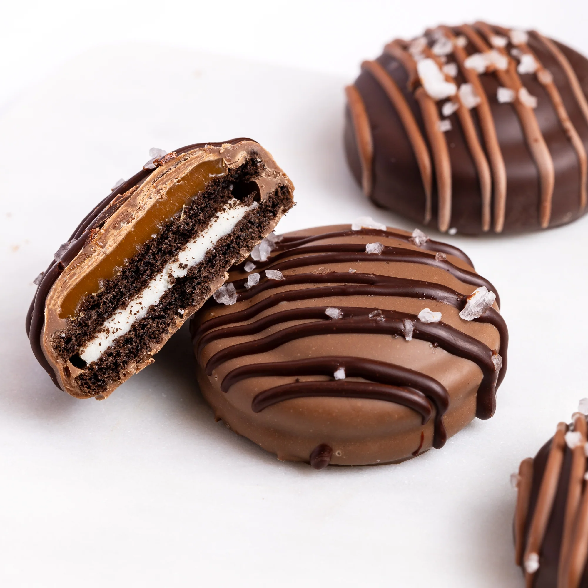 Belgian Chocolate-Dunked Sea Salt Caramel Oreos®